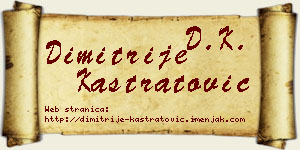 Dimitrije Kastratović vizit kartica